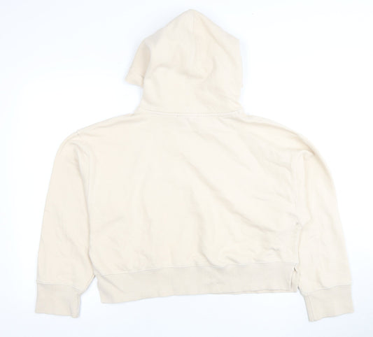 Zara Women's Ivory Pullover Hoodie M