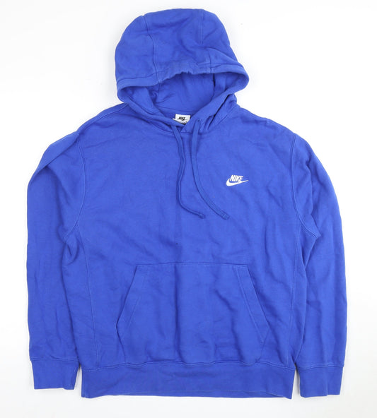 Nike Men's Blue Pullover Hoodie Size M with Logo