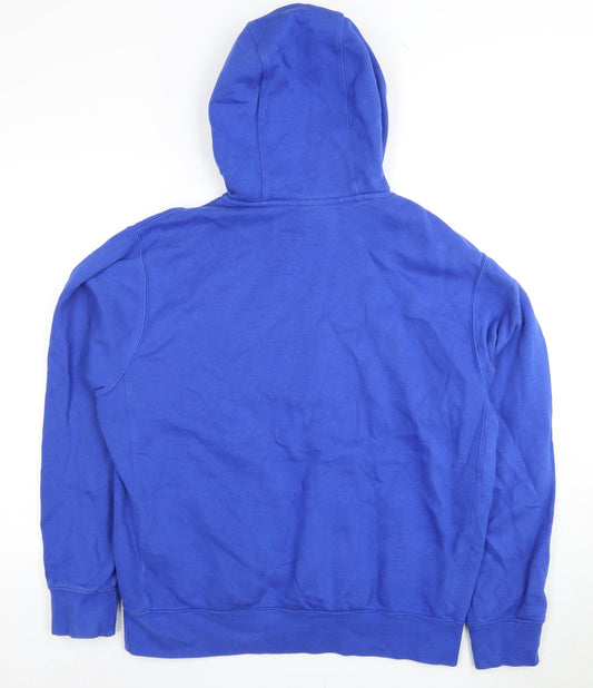Nike Men's Blue Pullover Hoodie Size M with Logo