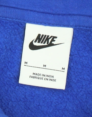 Nike Men's Blue Pullover Hoodie Size M with Logo