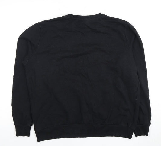 Coca Cola Unisex Black Sweatshirt, Size 16, Logo Accent