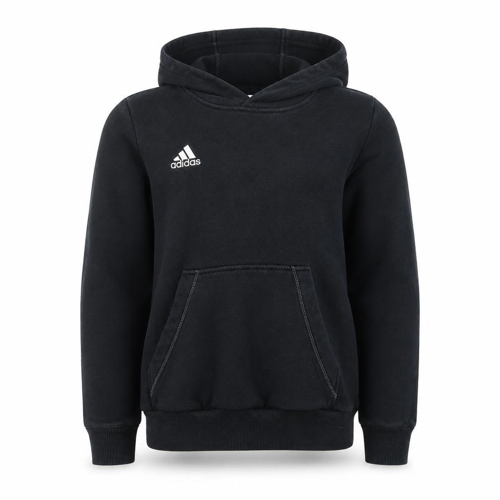 Front view of Adidas boys’ black pullover hoodie 11-12 years