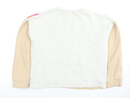 Zara Girls Beige Sequin Sweatshirt 11-12 Years Pullover