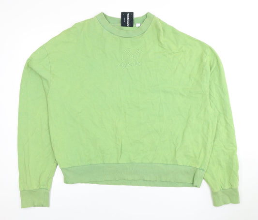 Collusion Men’s Green Cotton Sweatshirt, Size M, Pullover