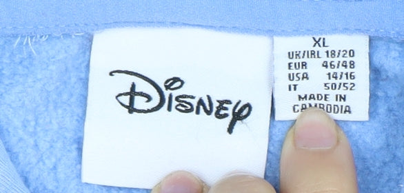 Disney Women's Blue XL Hoodie with Mickey Mouse Print