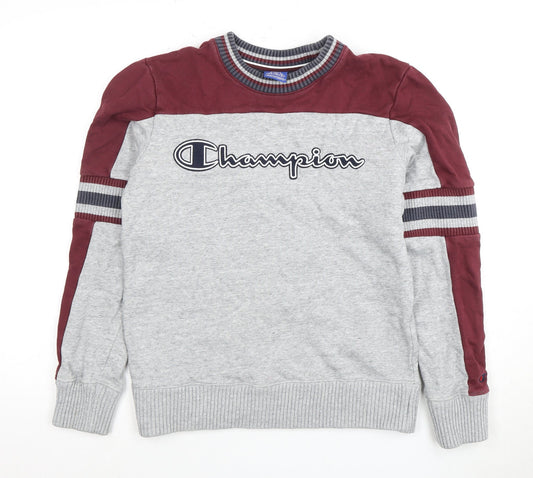 Champion Men's Grey Logo Sweatshirt, Size S