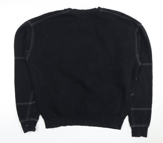 Topshop Women's Black Sweatshirt, Size UK 8, Casual Wear