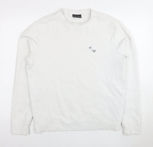 Emporio Armani Men's White Sweatshirt S Logo