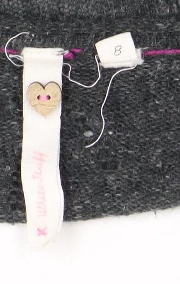 Women's Grey Wool Blend Cardigan, Size 8 - Lightweight
