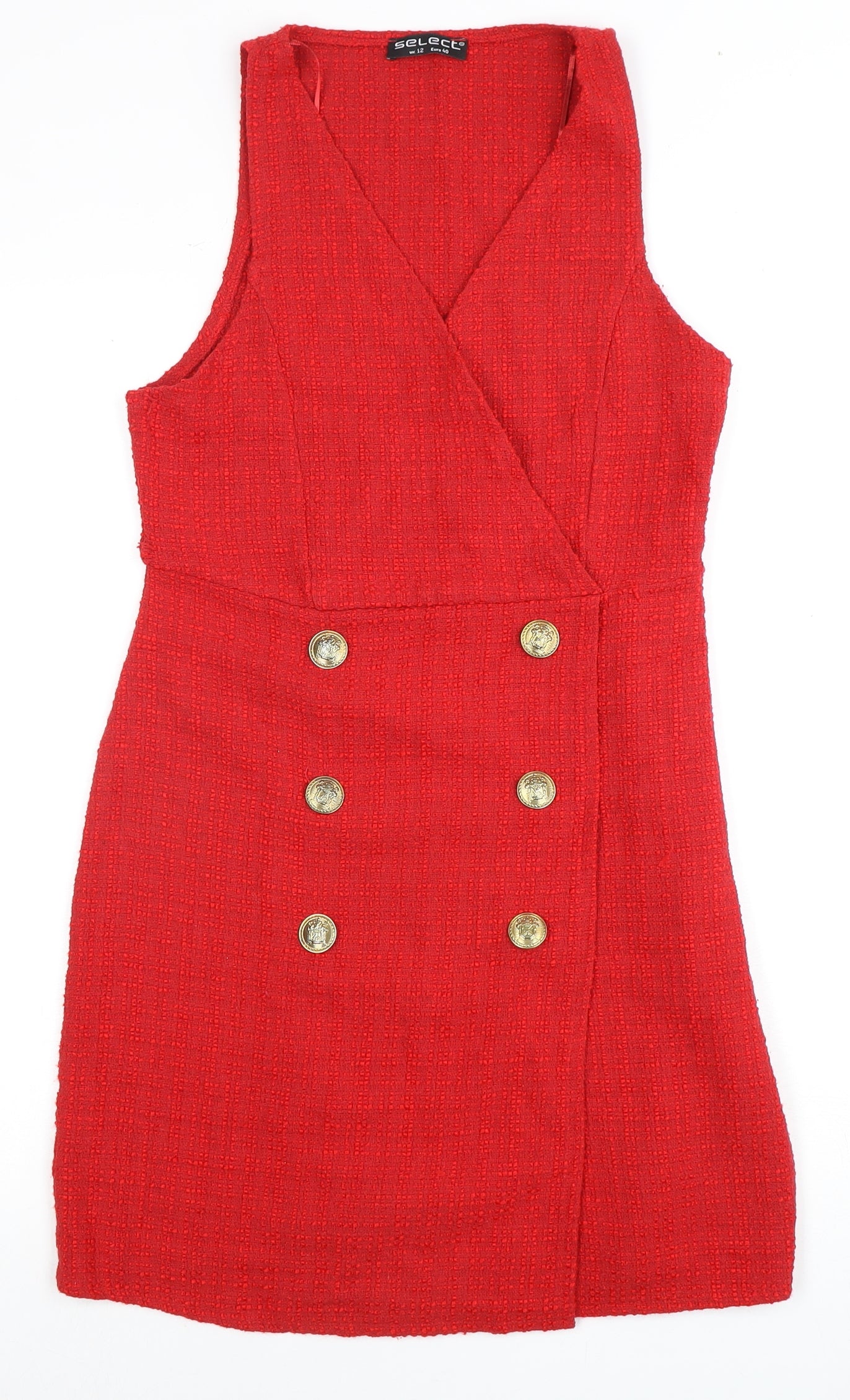 Select Women's Red Short Wrap Dress Size 12