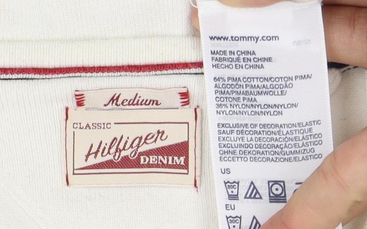 Tommy Hilfiger Women’s White V-Neck Long Sleeve Top M