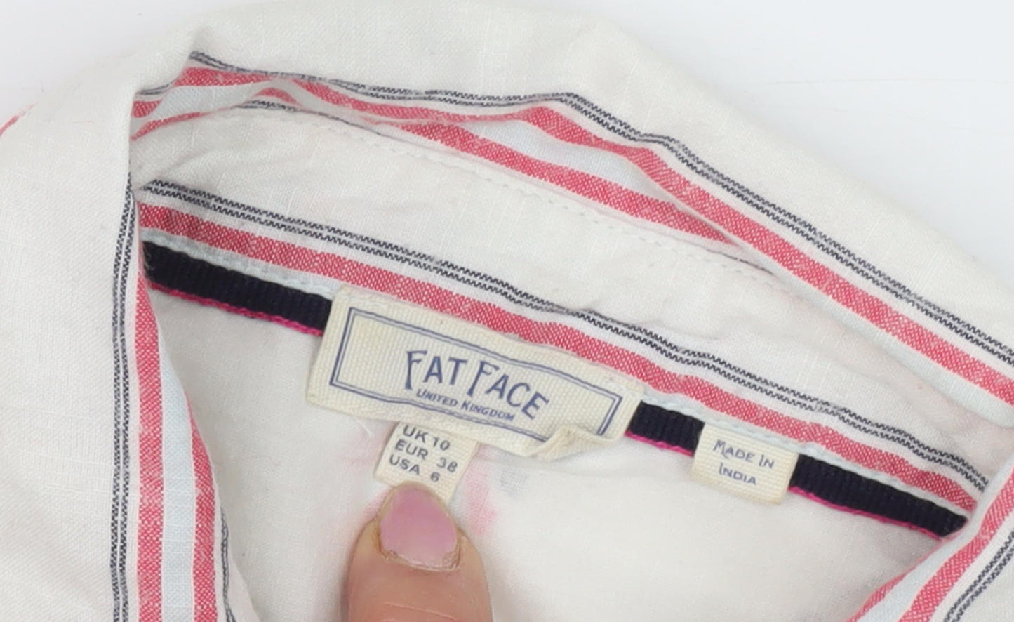 Fat Face Women's Multicoloured Striped Button-Up Shirt