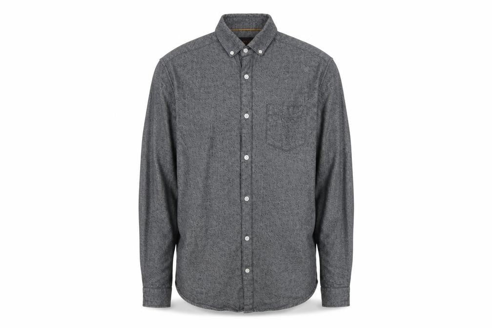 Fairlane & Sons Men's Grey Button-Up Shirt M