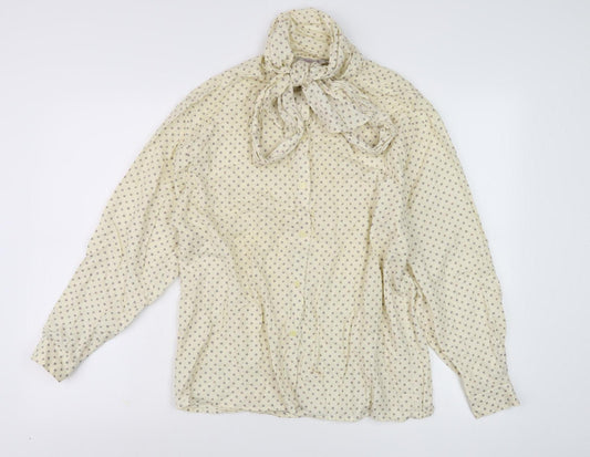 Next Women's Ivory Polka Dot Blouse Size 14