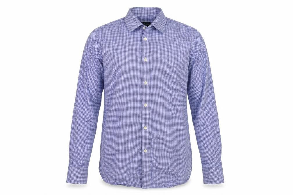 Howick Men's Slim Fit Blue Check Shirt Size 16