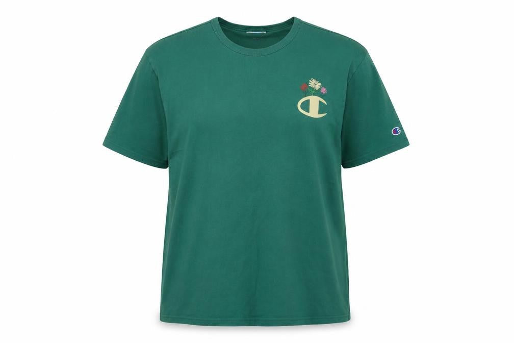 Unisex Adultss UK Size XL Champion Green Cotton T-Shirt