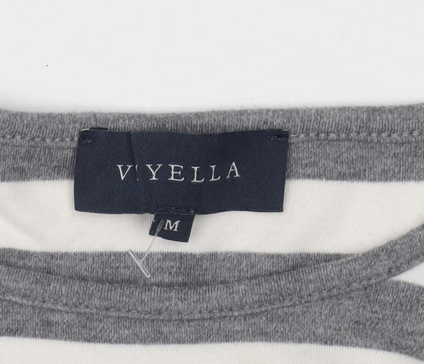 Viyella Women's Striped Long Sleeve T-Shirt, M, Grey/Pink