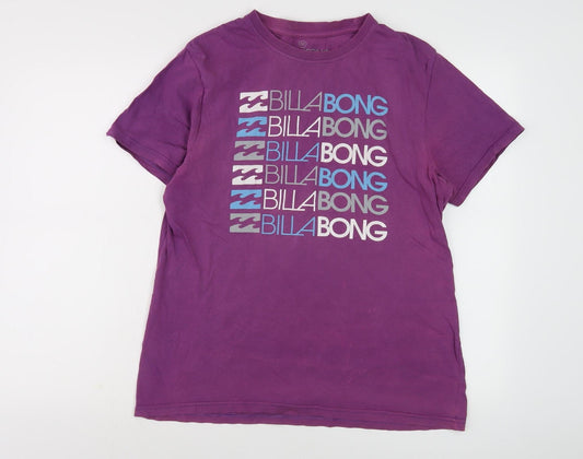 Billabong Men's Purple Graphic Print T-Shirt M