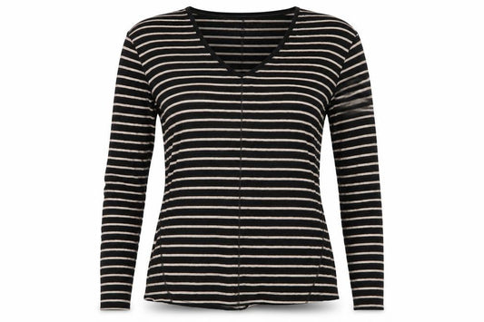 Womens UK Size 10 FatFace Black Viscose Blend T-Shirt