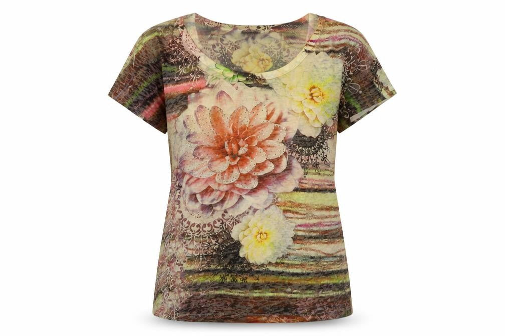 Womens UK Size M Klass Multicoloured Cotton Blend T-Shirt