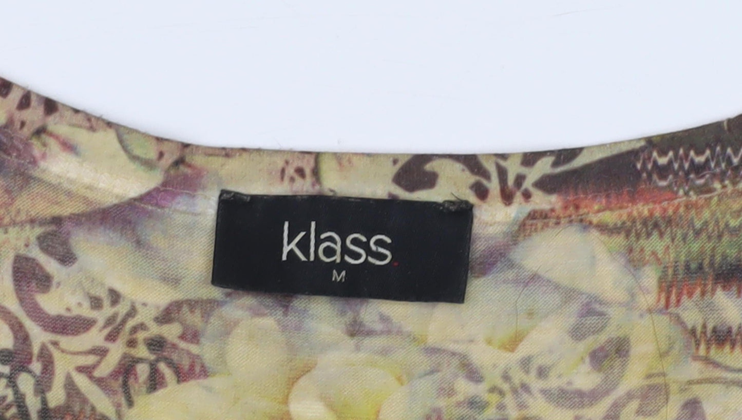Klass Women's Multicoloured Floral T-Shirt, Size M, Rhinestone Accent