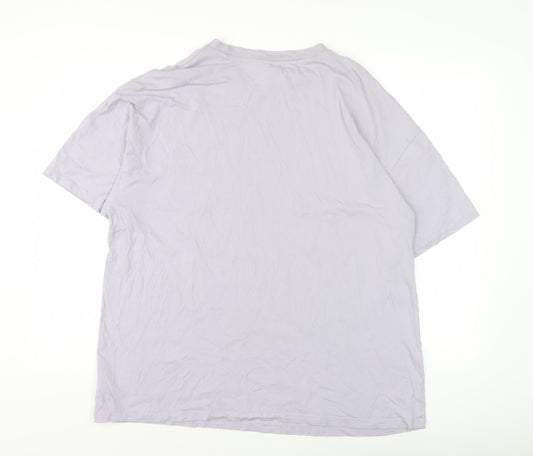 H&M Men's Grey Graphic Print T-Shirt Size M