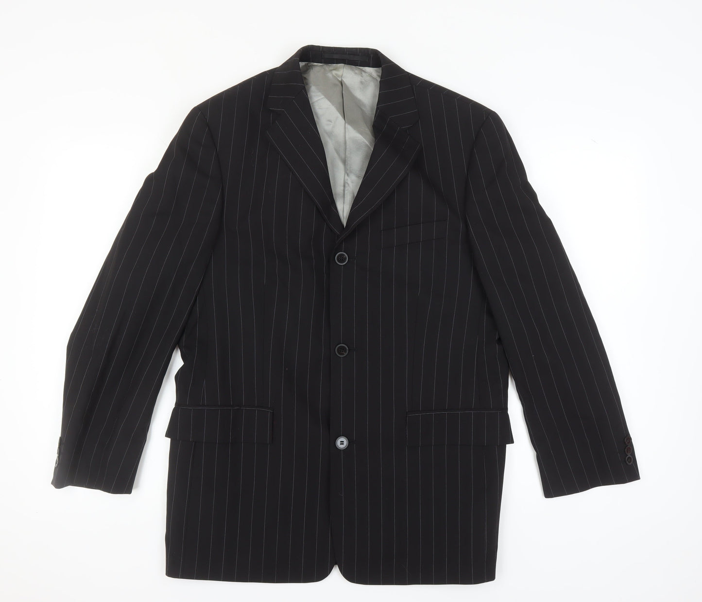Pierre Cardin Men's Black Striped Suit Jacket 40S