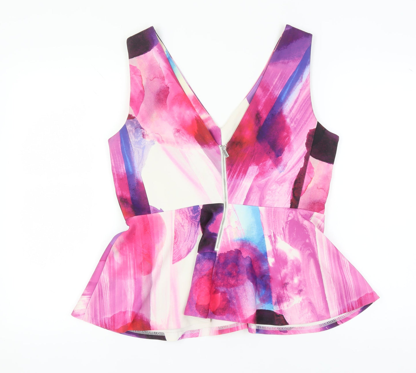 H&M Women's Multicoloured V-Neck Tank Top, Size 12