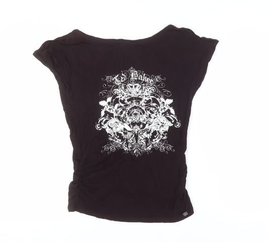 Ted Baker Women's Black Graphic T-Shirt Size 2