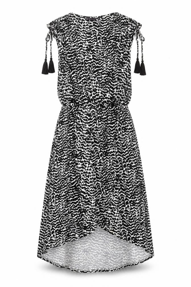 Marks and Spencer Women's Black Animal Print Dress - Size 12