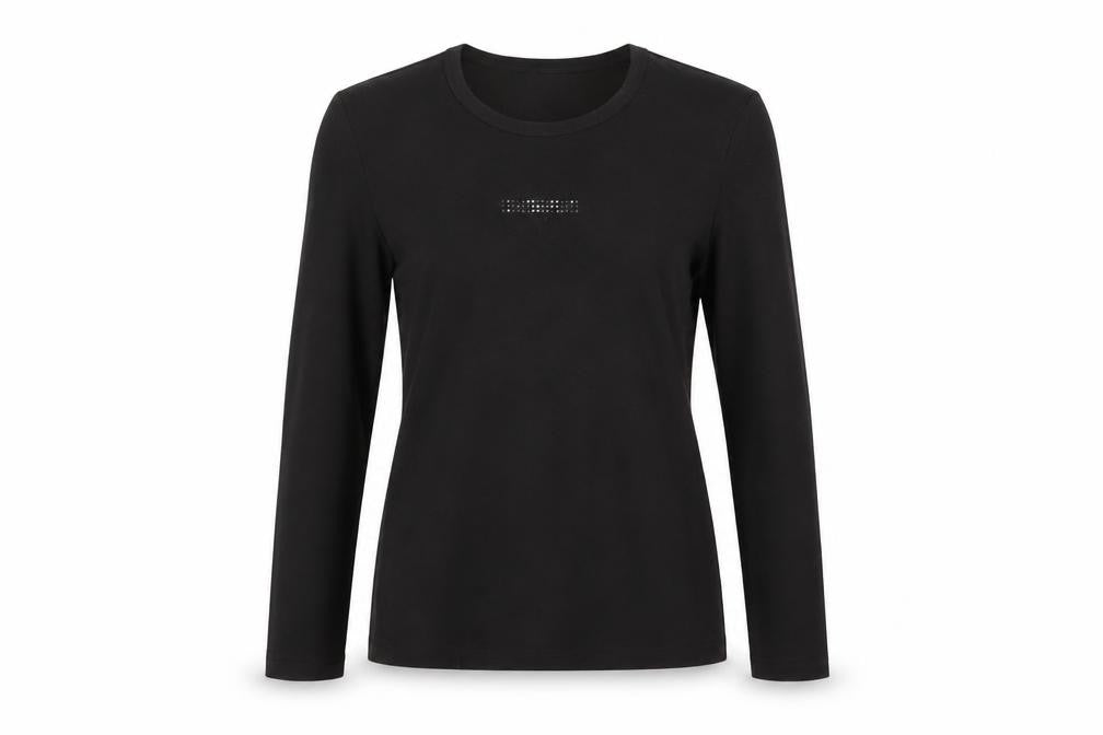 Front view of Mexx Women's Black Long Sleeve Basic T-Shirt L