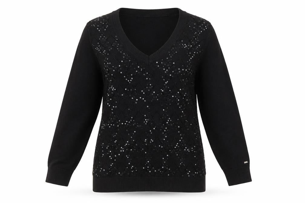 Womens UK XL Classic Tommy Hilfiger Black Pullover