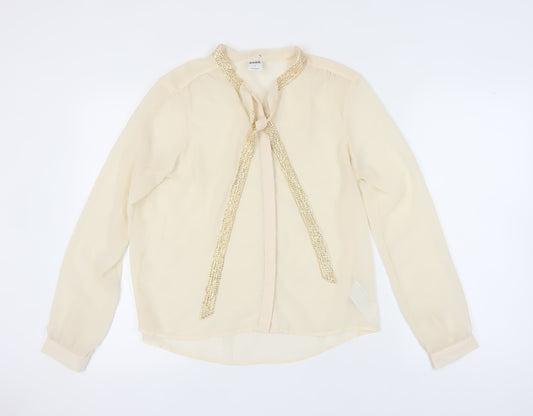 Vero Moda Women's Beige Sequin Blouse Medium