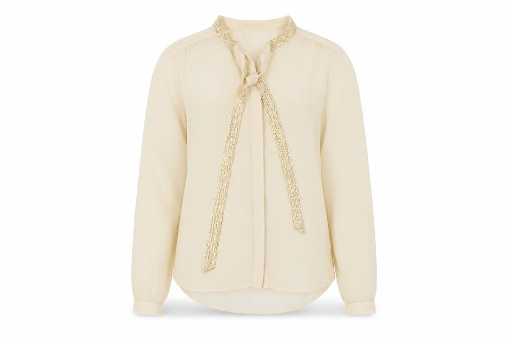 Womens UK Size M VERO MODA Beige Polyester Blouse