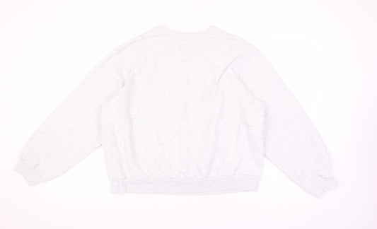 Hollister Grey Unisex Sweatshirt M Logo Pullover