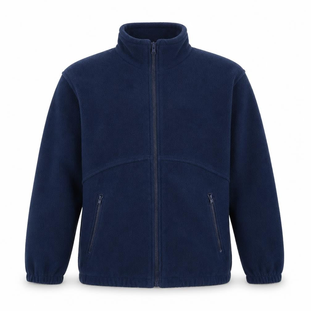 Front view of Snowgoose boys’ blue fleece jacket, size 13, winter casual