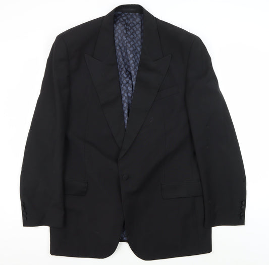 Moss Bros Men's Black Tuxedo Blazer 44R Shawl Lapel Formal