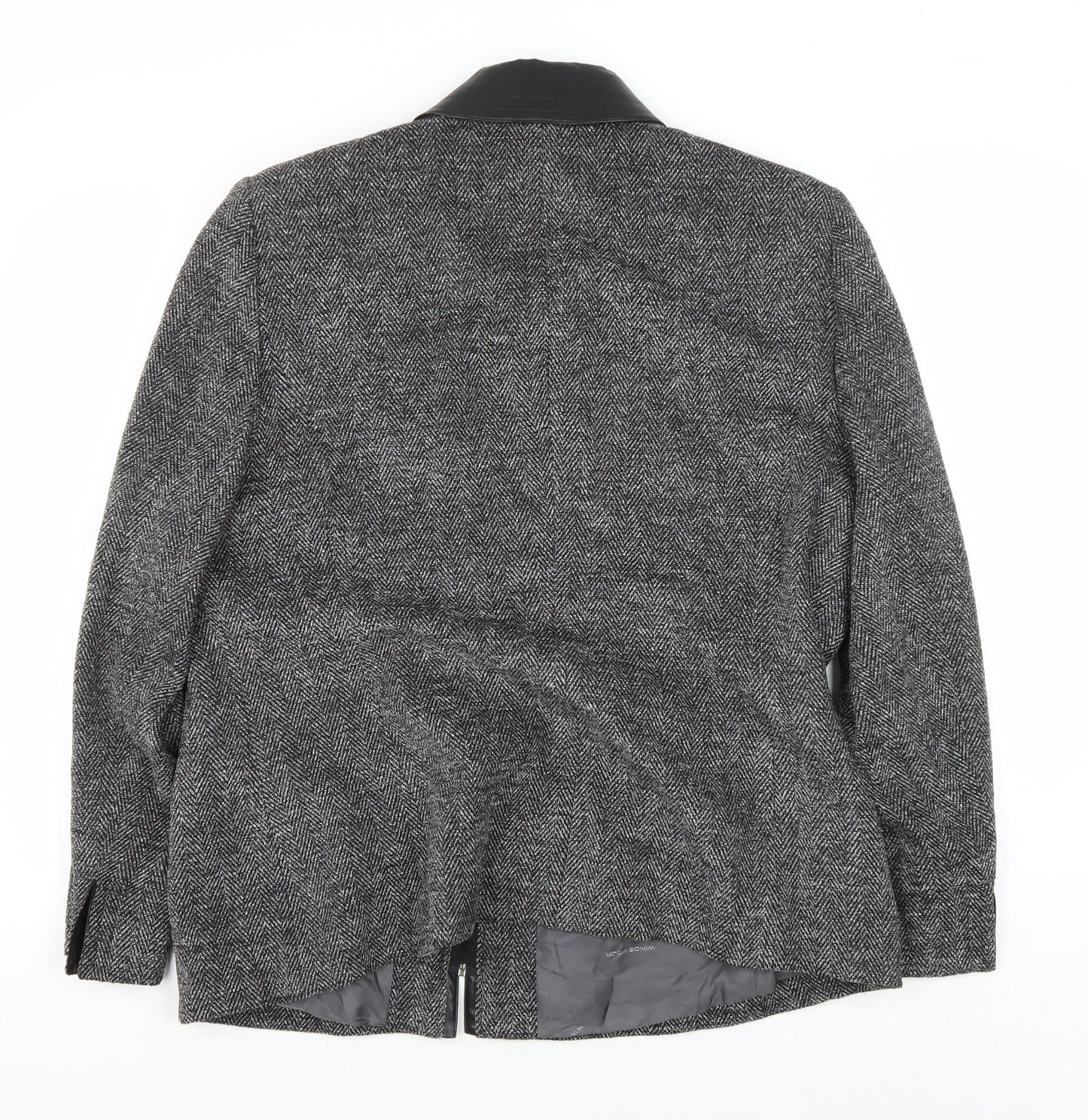 Windsmoor Women's Grey Herringbone Blazer Jacket - Size 16