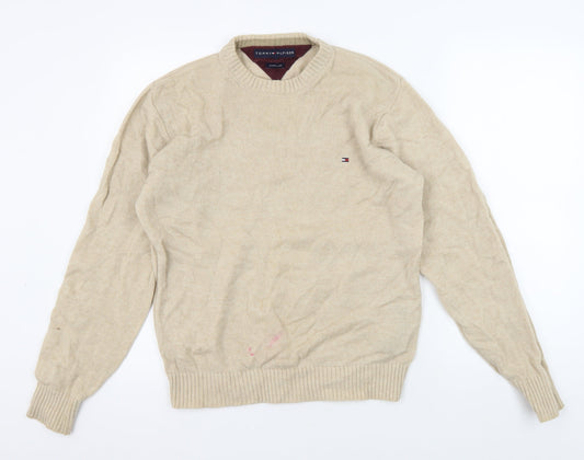 Tommy Hilfiger Men's Beige Medium Wool Pullover Jumper