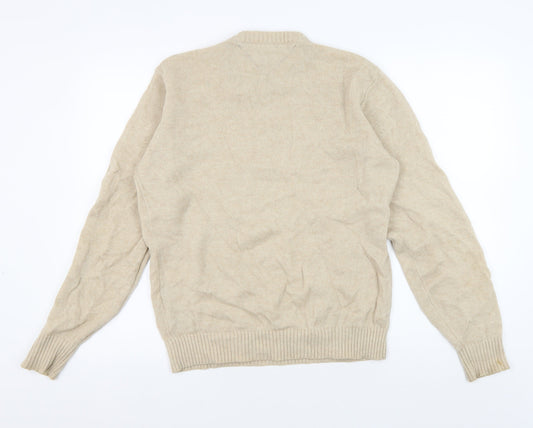 Tommy Hilfiger Men's Beige Medium Wool Pullover Jumper