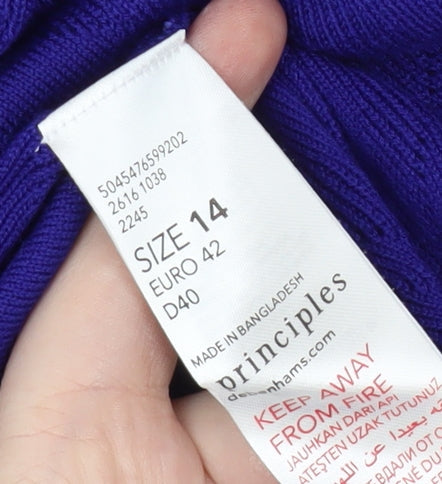 Debenhams Women's Blue Cardigan Size 14 V-Neck