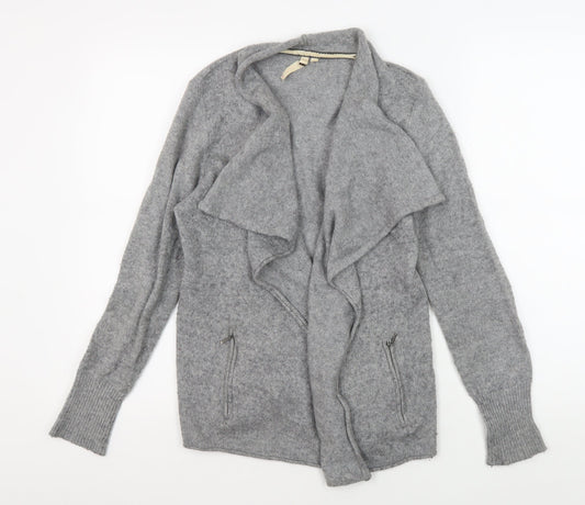 White Stuff Women's Grey Cardigan Jumper, Size 10, Cowl Neck, Long Sleeve