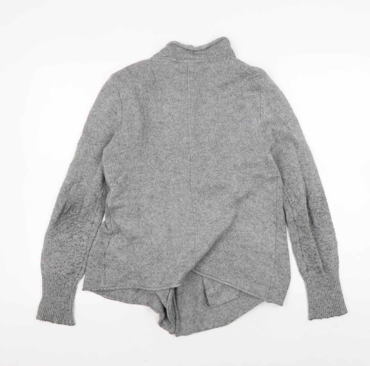 White Stuff Women's Grey Cardigan Jumper, Size 10, Cowl Neck, Long Sleeve
