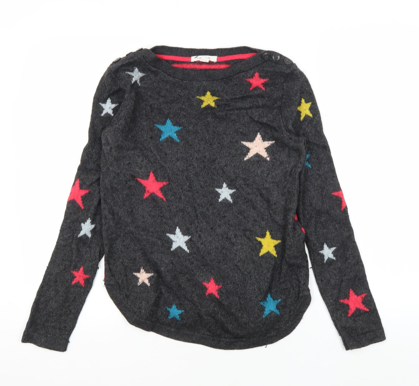 White Stuff Women's Multicoloured Star Pullover Jumper UK 12