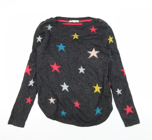White Stuff Women's Multicoloured Star Pullover Jumper UK 12