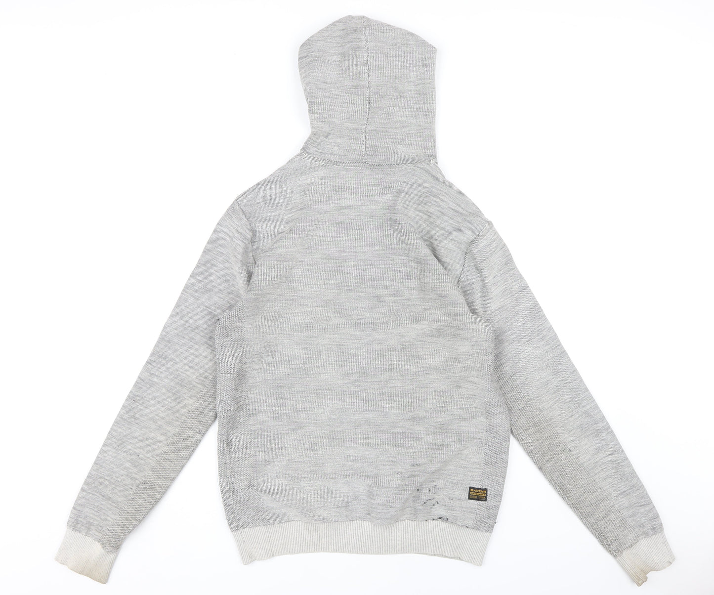G-Star RAW Men’s Grey Pullover Hoodie, S, Logo, Hooded