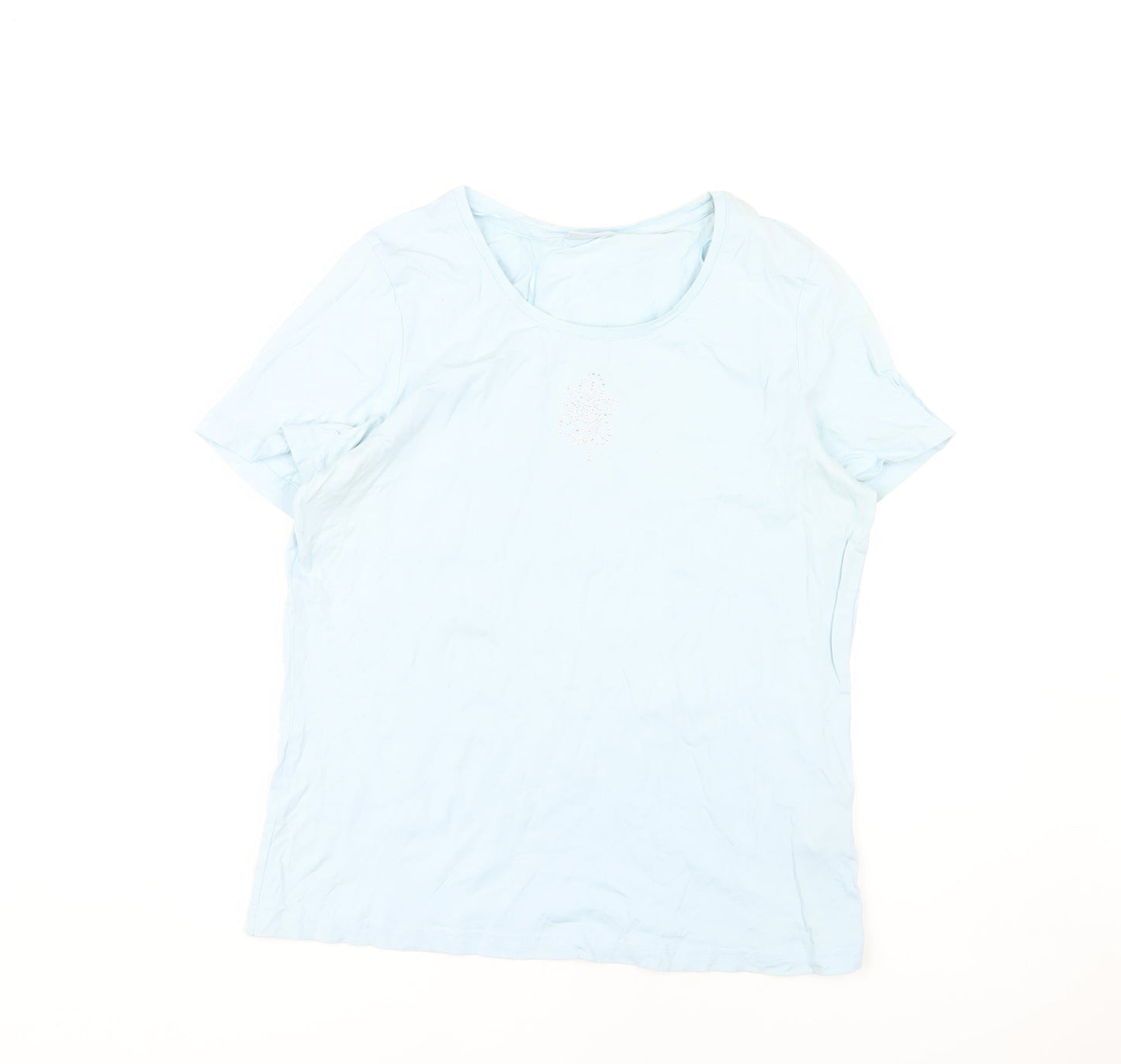 Damart Women's Blue Cotton T-Shirt, Size 14