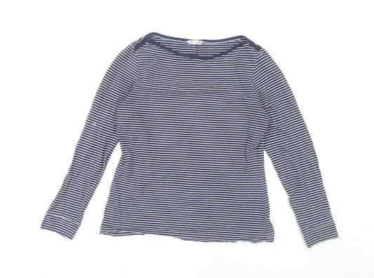 White Stuff Women's Blue Striped T-Shirt Size 12