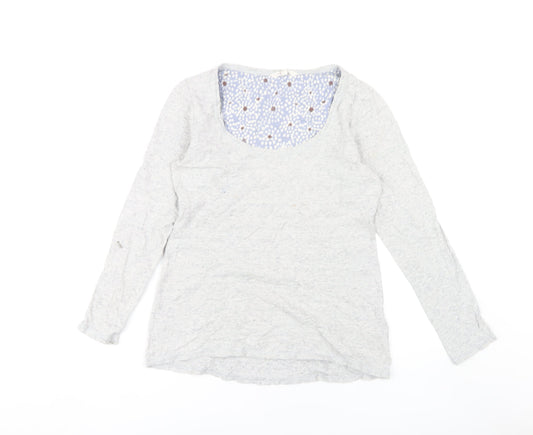 White Stuff Women's Grey Long Sleeve Basic T-Shirt Size 12