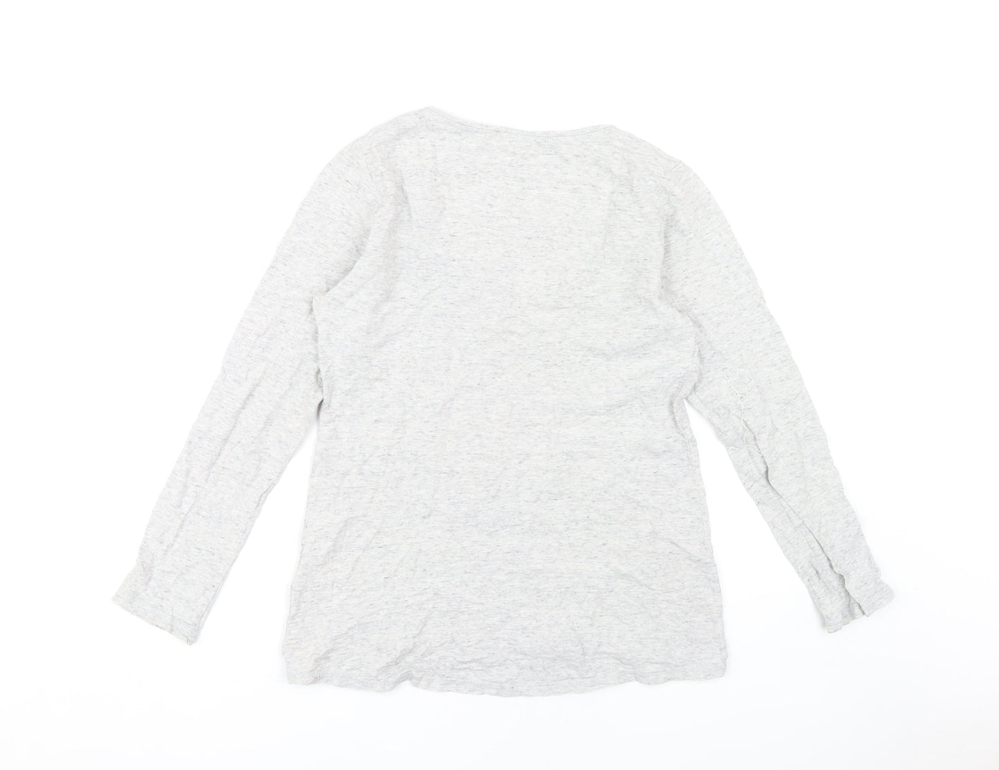 White Stuff Women's Grey Long Sleeve Basic T-Shirt Size 12